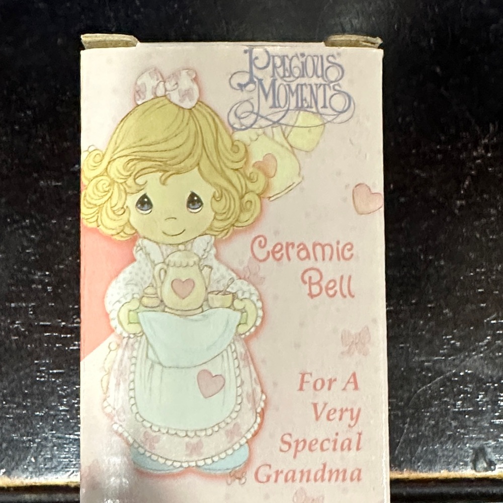 Precious Moments Pink and Cream Ceramic Bell